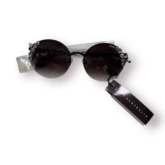 Quay Australia‎ Im Rich Sunglasses Black Sparkling Rhinestone Rare main image 7